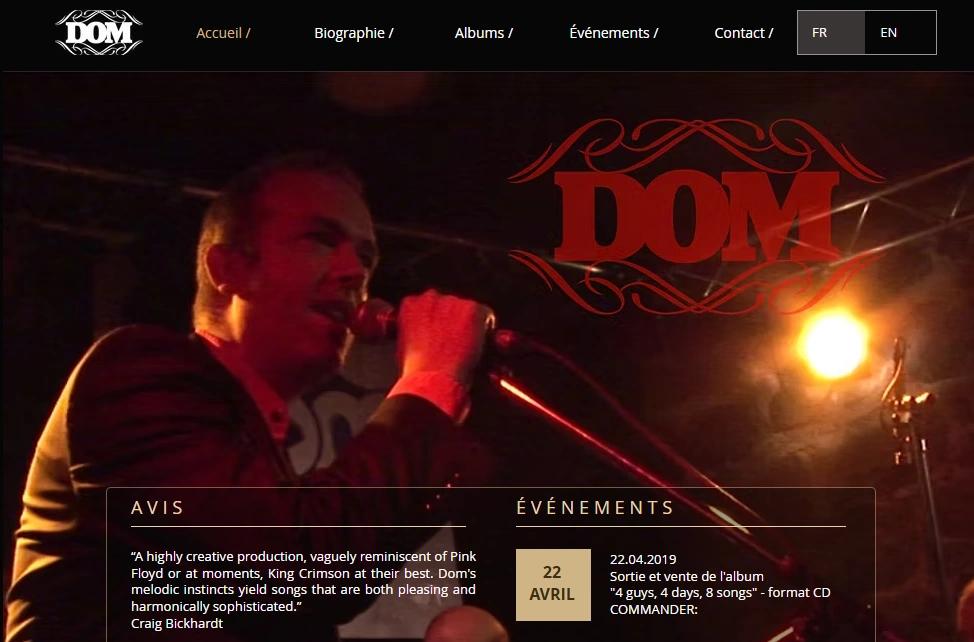 Site web POP Rock DOM